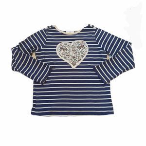 Hanna Andersson Girls Nautical Striped Shirt 120cm